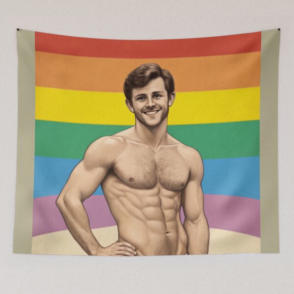 Item preview, A Classic Mid-Century Gay Male Pin-Up designed and sold by gayishdesign.