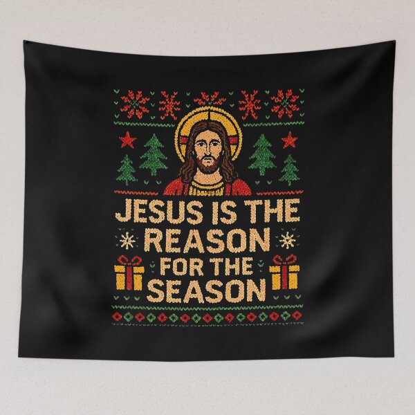 Item preview, Jesus is the Reason for the Season Ugly Christmas Sweater designed and sold by plushism.