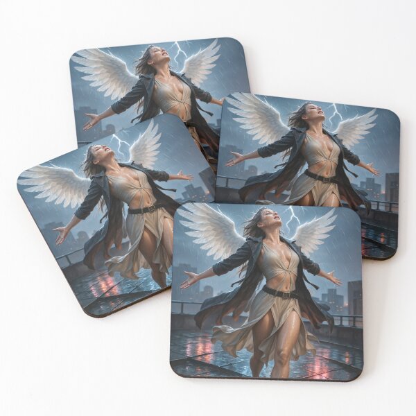 Item preview, Winged woman drenched in storm for renewal designed and sold by CathryneDelamort.