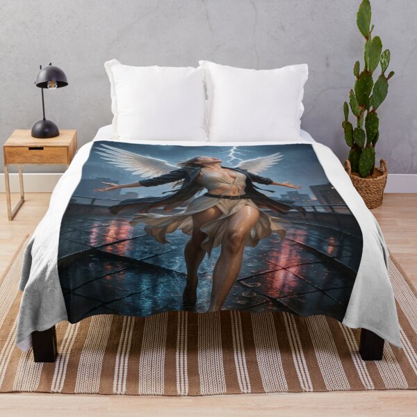 Item preview, Winged woman drenched in storm for renewal designed and sold by CathryneDelamort.