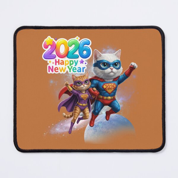 Item preview, Superhero Cat Couple NYE | Metallic & Sparkly Hero Suits on Rooftop designed and sold by E-SarnEdge.