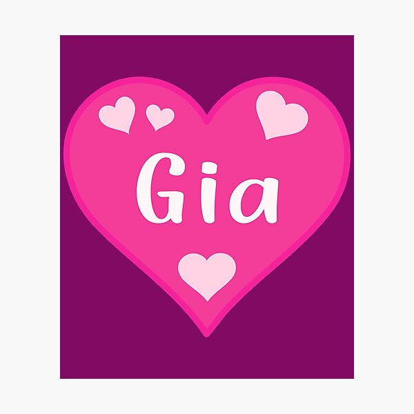 Item preview, Gia Name Pink Heart  designed and sold by Jeallan Designs.
