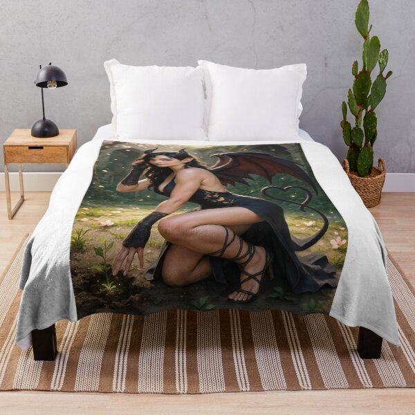 Item preview, Succubus in black tending glowing plant renewal designed and sold by CathryneDelamort.