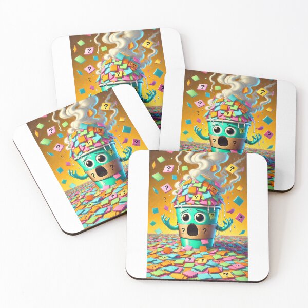 Item preview, Sticky Note Chaos – Confused Coffee Brain (Funny Stress Art) designed and sold by ComedyInkFactor.