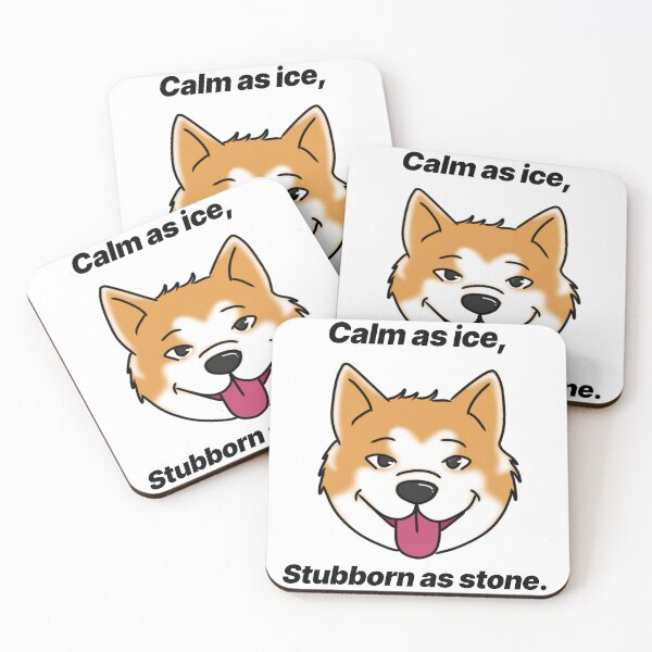 Item preview, Funny Akita - "Calm as ice, stubborn as stone" - funny cartoon dog design designed and sold by Crack-in-Colors.