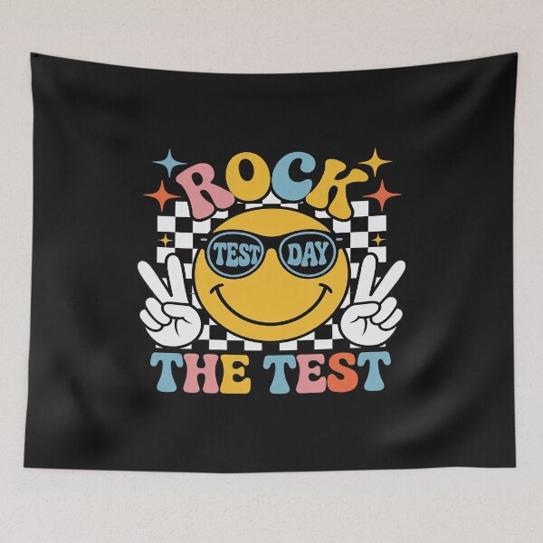 Item preview, Rock The Test Testing Day Retro Smile Face Teacher Student designed and sold by GaryBellcvbnb.