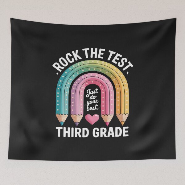 Item preview, Rock The Test Third Grade Rainbow Test Day Teacher Student designed and sold by JessicaWalshdf.