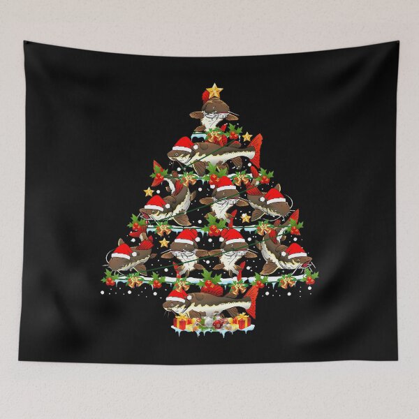 Item preview, Fishing Catfish Christmas Tree - Funny Christmas Catfish designed and sold by KatheWanda.