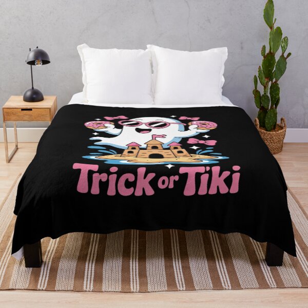 Item preview, Trick Or Tiki Funny Summer Halloween Cat Ghost Beach designed and sold by DetroitMug.
