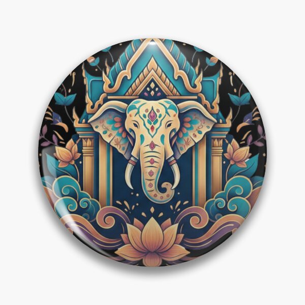 Item preview, Regal Thai Elephant Head Vector Graphic | Temple Shrine Art Print | White Elephant Premium T-Shirt Design | Southeast Asian Heritage PNG designed and sold by HimBoo.