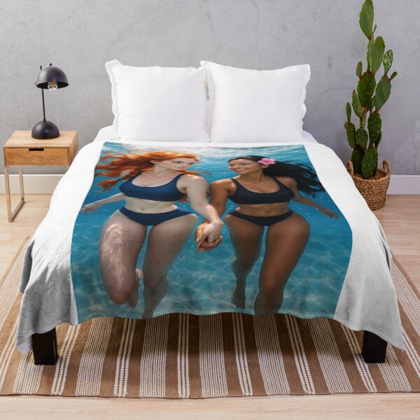 Item preview, Rowan x Shanti in bikinis flowing hair underwater designed and sold by CathryneDelamort.