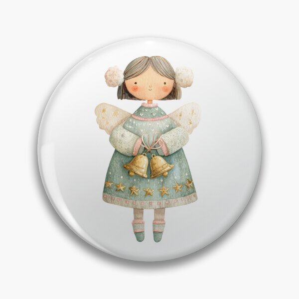 Item preview, Mint Winter Angel Bells Sticker designed and sold by Teecha45.