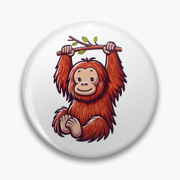 Item preview, Cute Orangutan Sticker – Adorable Jungle Ape Cartoon Art designed and sold by LunaPixelStudio.