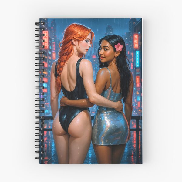 Item preview, Rowan x Shanti wet embrace city neon rain designed and sold by CathryneDelamort.
