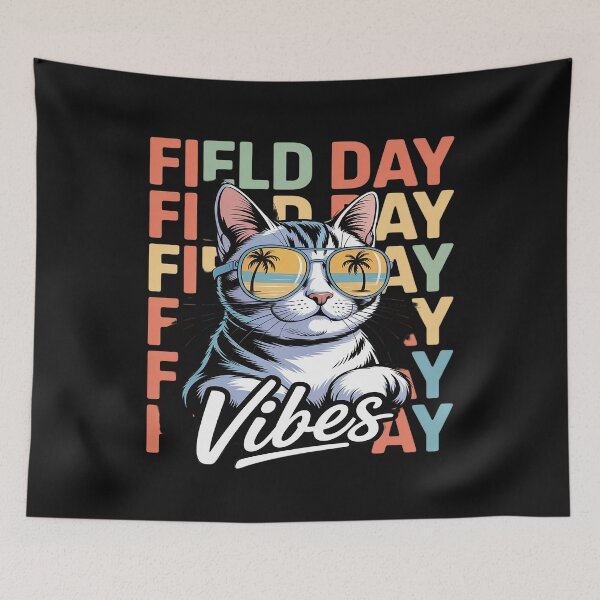 Item preview, School field day Vibes Summer 2024 Retro Cat Teachers Kids designed and sold by JessicaWalshdf.