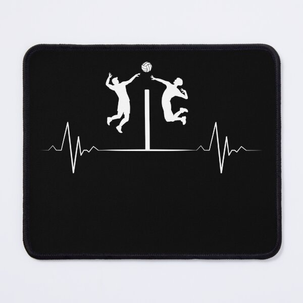 Item preview, Volleyball Heartbeat Duel – Minimalist Black and White Players at the Net designed and sold by Corvotypus.
