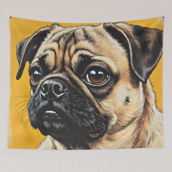 Item preview, Canine Pawtrait - Pug dog designed and sold by Petalandfur.