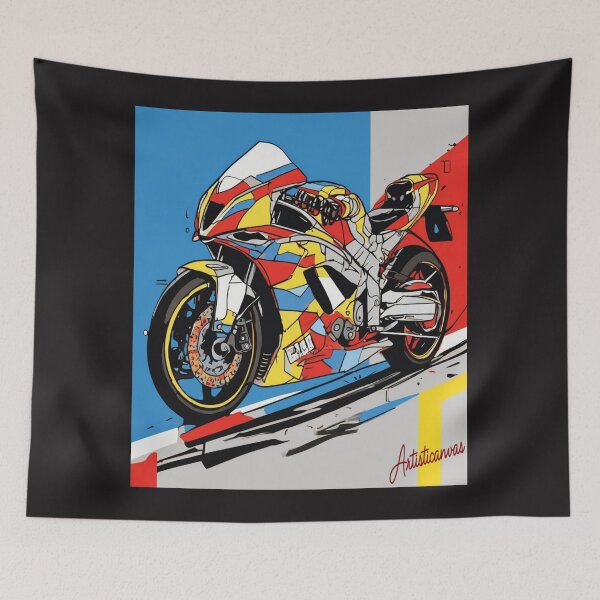 Item preview, "Dynamic Racing Motorcycle: Pop Art Speed" designed and sold by Artisticanvas.