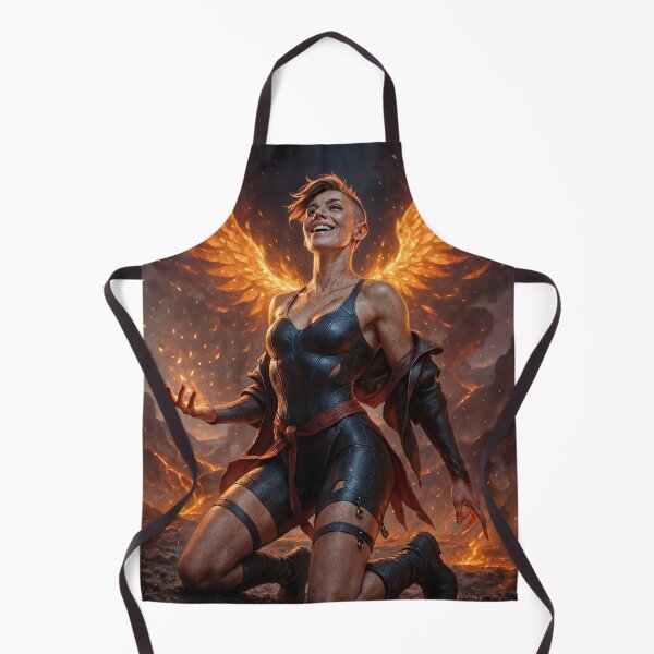 Item preview, Fiery Phoenix rebirth kneeling on ash designed and sold by CathryneDelamort.