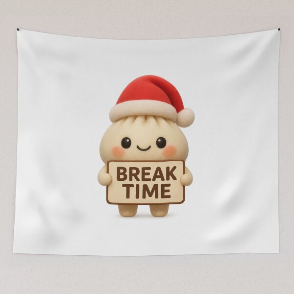 Item preview, Cute Dumpling Santa - Christmas Break Time Humor | Kawaii Fun Christmas Art designed and sold by Moons Studio.
