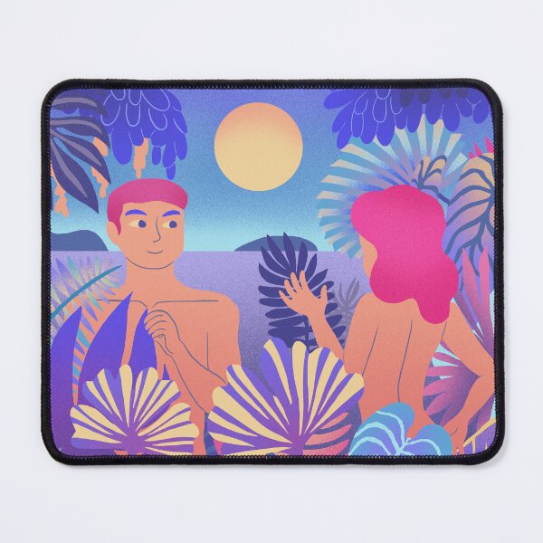 Item preview, Adam and Eve in a Tropical Paradise – Vibrant Romantic Illustration designed and sold by LRA-LKI.