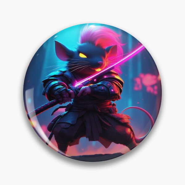 Item preview, Cyberpunk Rat Ninja with a Glowing Katana designed and sold by SweetRossel.