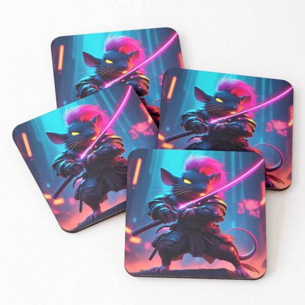 Item preview, Cyberpunk Rat Ninja with a Glowing Katana designed and sold by SweetRossel.