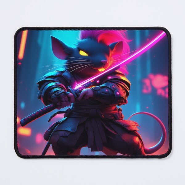 Item preview, Cyberpunk Rat Ninja with a Glowing Katana designed and sold by SweetRossel.