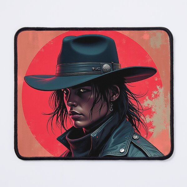 Item preview, Dark Cowboy Hat and Leather Jacket Portrait designed and sold by newvisionart191.