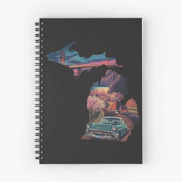 Item preview, Michigan Pride Art Print – Golden Gate Bridge & Classic Chevy Bel Air Silhouette Design designed and sold by TitanRN.