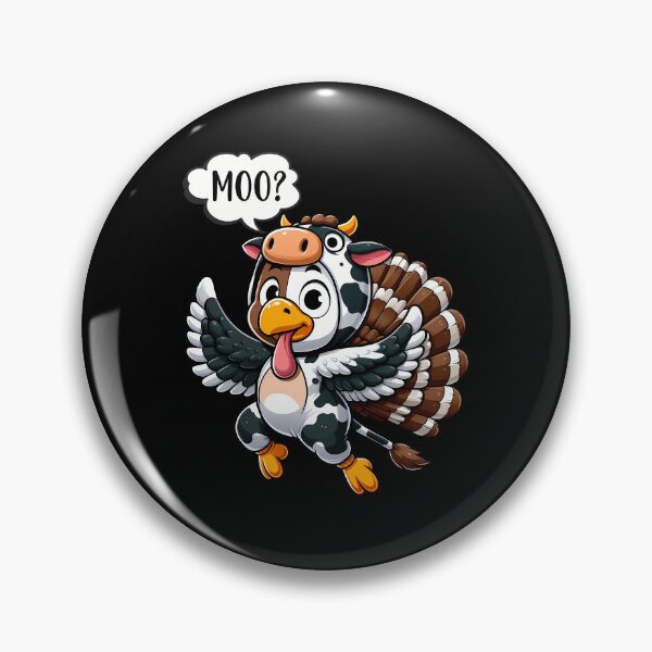 Item preview, Funny Holiday Thanksgiving Turkey Moo Festive Day 90s Cow designed and sold by rebeccathanuos.