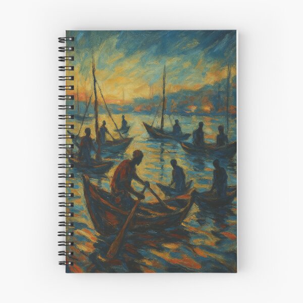 Item preview, Fishing Boats at Dawn designed and sold by Kipepeo2025.