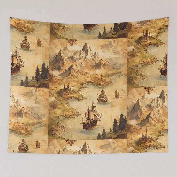 Item preview, Vintage Old Map Boho designed and sold by bapupa.