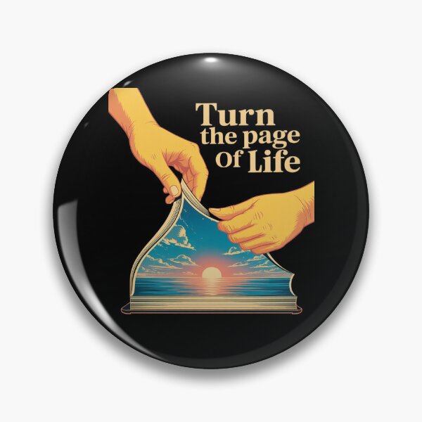 Item preview, Turn the Page of Life Quote Gold Sky Blue designed and sold by CultureSpec.