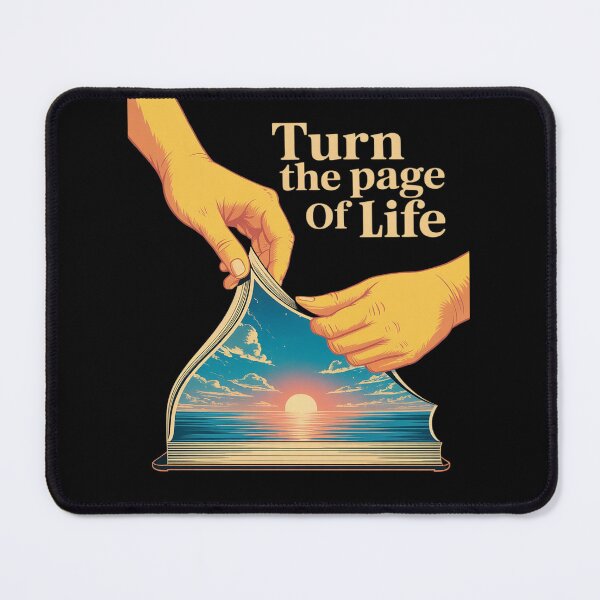 Item preview, Turn the Page of Life Quote Gold Sky Blue designed and sold by CultureSpec.