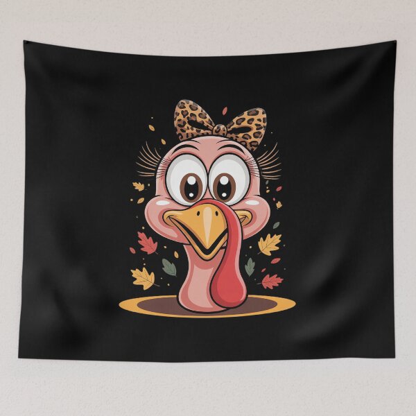 Item preview, Turkey Face Girl Leopard Bow Thanksgiving Costume Turkey  designed and sold by KonstanKoraner.