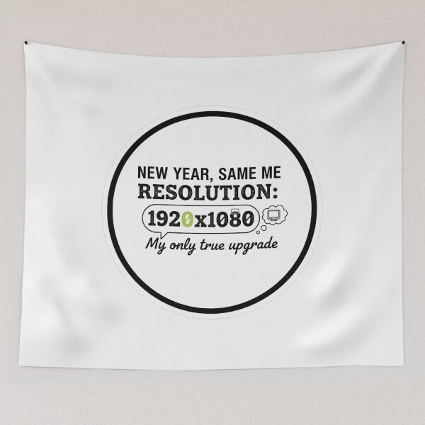 Item preview, New Year, Same Me: My Only True Resolution Upgrade (1920x1080) - Tech Humor Sticker designed and sold by CosyCush.
