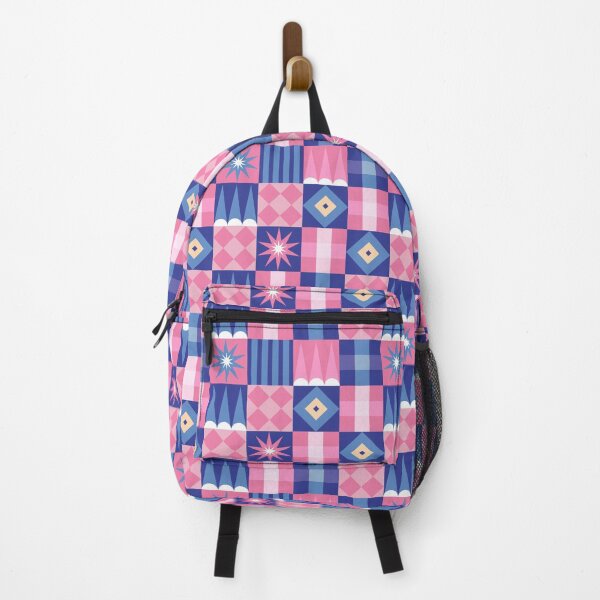 Item preview, Modern Geometric Patchwork Pattern - Pink, Navy Blue, and Teal Tile designed and sold by ROD.