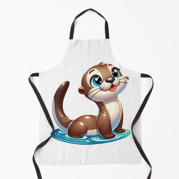 Artikelvorschau, Niedlicher Otter-Aufkleber – Bezaubernde Cartoon-Flussotter-Illustration entworfen und verkauft von LunaPixelStudio.