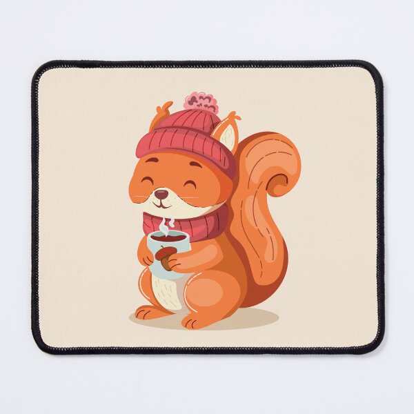 Item preview, Cute Cozy Squirrel in Winter Hat Holding a Hot Drink designed and sold by Mariia Berezhna.