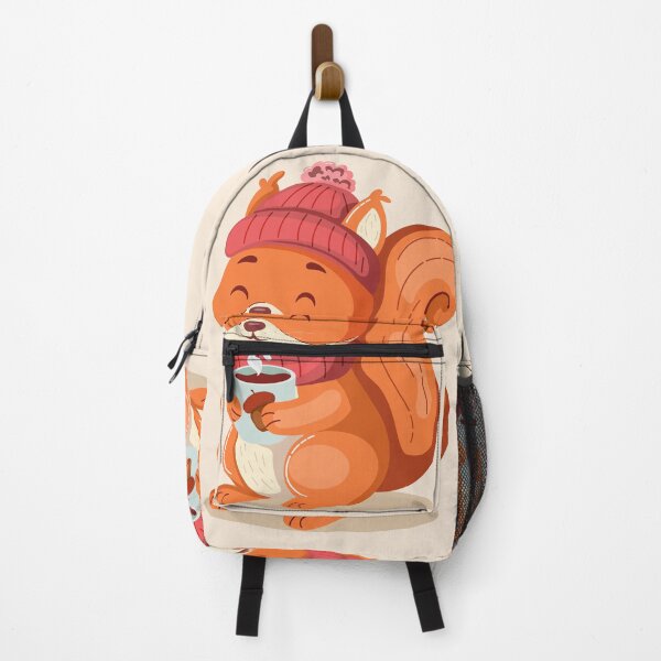 Item preview, Cute Cozy Squirrel in Winter Hat Holding a Hot Drink designed and sold by Mariia Berezhna.