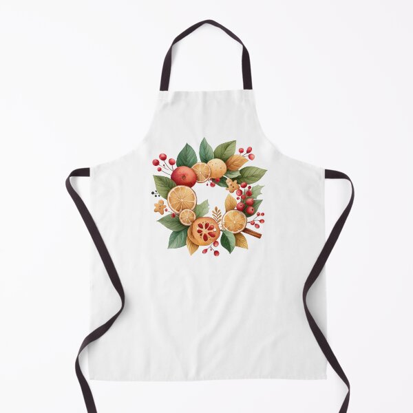 Item preview, Rustic Citrus Holiday Wreath — Cozy Christmas Illustration designed and sold by VikArt7.