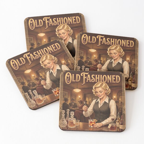 Item preview, "OLD FASHIONED – TIMELESS IN EVERY SIP!" – Vintage 1940s Lady Speakeasy Poster designed and sold by Cozy-Old-Pub.