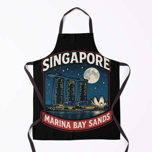 Item preview, Singapore Marina Bay Sands Night Retro Travel designed and sold by TomFrontierArt.