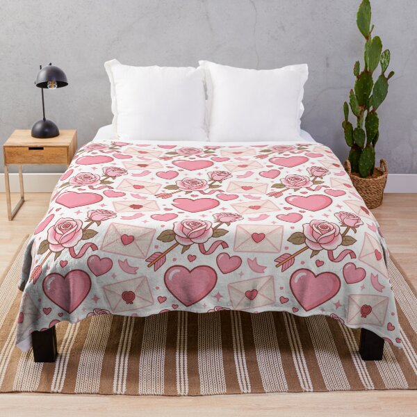 Item preview, Aesthetic Lovecore Digital Paper Romantic Gifts Pattern Pink Hearts and Roses Sweater Print, stikers & Home Decor designed and sold by TheGaliyaStudio.