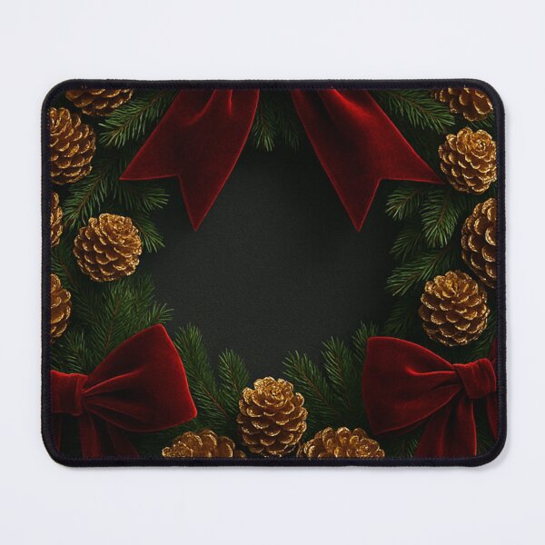 Item preview, Red Velvet Christmas Wreath with Apple and Golden Pine designed and sold by Lyvion design.