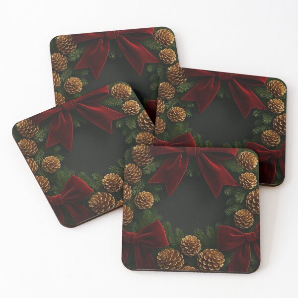 Item preview, Red Velvet Christmas Wreath with Apple and Golden Pine designed and sold by Lyvion design.