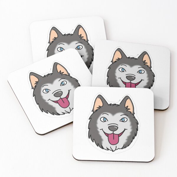 Item preview, Husky's face - cute cartoon dog design designed and sold by Crack-in-Colors.