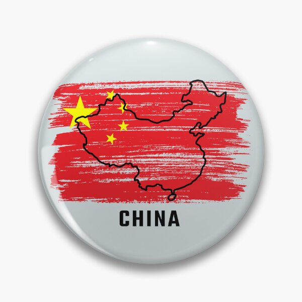Item preview, China Map Outline on Grunge Flag Brush Stroke designed and sold by mashmosh.