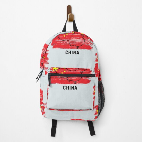Item preview, China Map Outline on Grunge Flag Brush Stroke designed and sold by mashmosh.